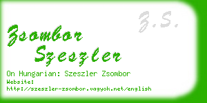 zsombor szeszler business card